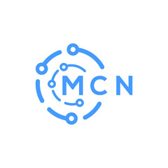 MCN technology letter logo design on white  background. MCN creative initials technology letter logo concept. MCN technology letter design.
