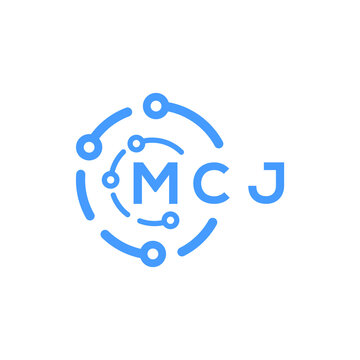 MCJ technology letter logo design on white  background. MCJ creative initials technology letter logo concept. MCJ technology letter design.
