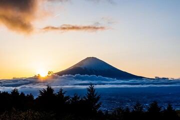 夕方の富士山