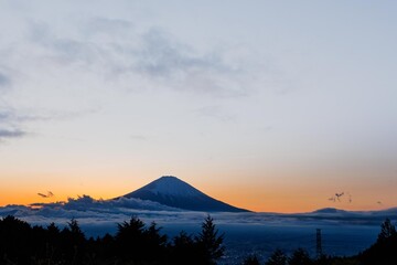 夕方の富士山