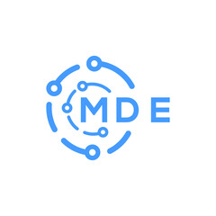 Fototapeta premium MDE technology letter logo design on white background. MDE creative initials technology letter logo concept. MDE technology letter design. 