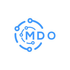 MDO technology letter logo design on white  background. MDO creative initials technology letter logo concept. MDO technology letter design.
