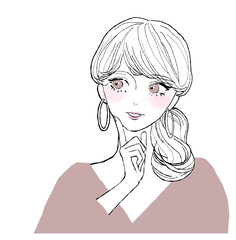 笑顔の女性のイラスト