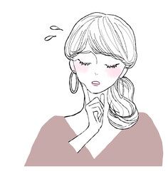 困っている女性のイラスト