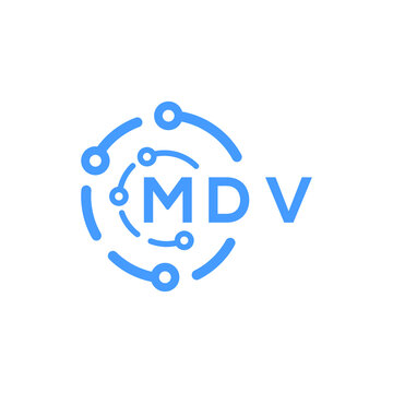 MDV technology letter logo design on white  background. MDV creative initials technology letter logo concept. MDV technology letter design.
