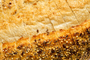 Sliced Loaf Wheat Bread Seeds Bread Bakery background Set bread