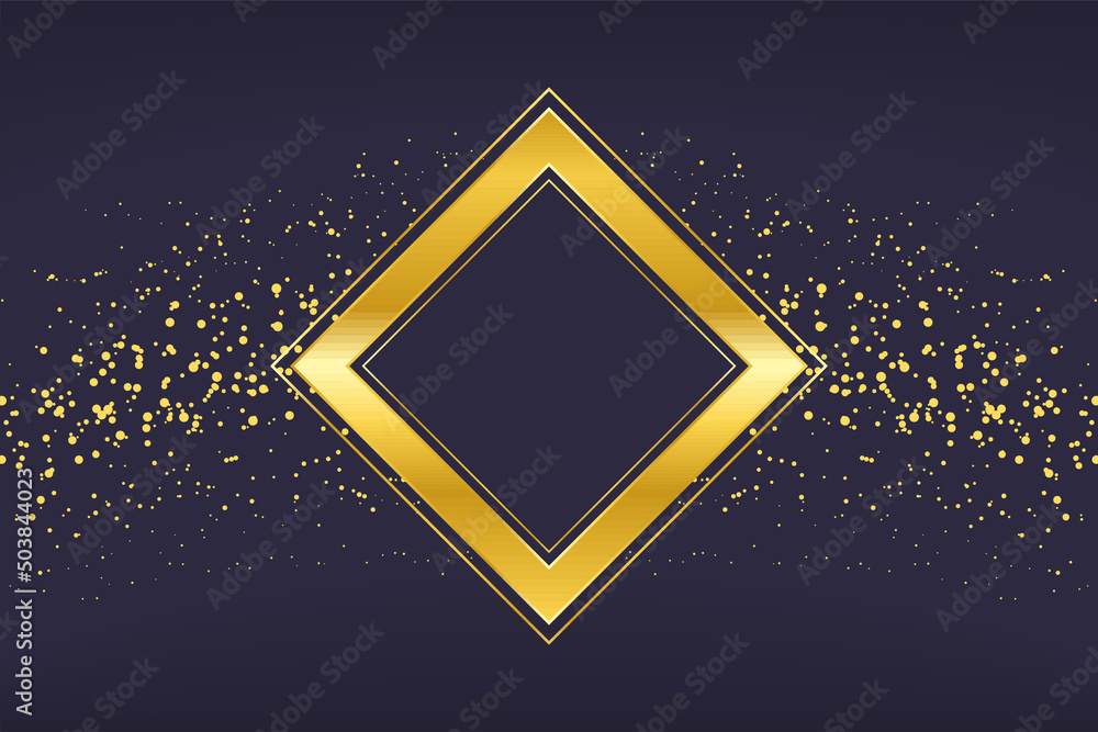 Wall mural golden rhombus form frame