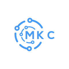 MKC technology letter logo design on white  background. MKC creative initials technology letter logo concept. MKC technology letter design.