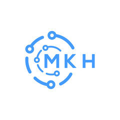MKH technology letter logo design on white  background. MKH creative initials technology letter logo concept. MKH technology letter design.