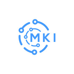 MKI technology letter logo design on white  background. MKI creative initials technology letter logo concept. MKI technology letter design.