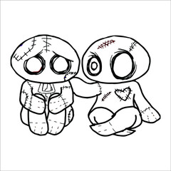 Voodoo dols coloring page for all ages
