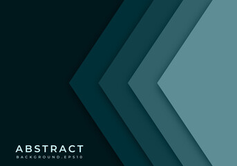 Abstract Background Green Turquoise and Blue Overlap Layer Paper Cut on Dark Space Vector