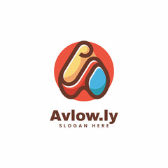 Vector Logo Illustration Letter A Simple Mascot Style.