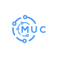MUC technology letter logo design on white  background. MUC creative initials technology letter logo concept. MUC technology letter design.
