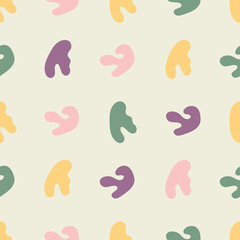 Abstract seamless pattern. Simple organic shape. Colorful surface design