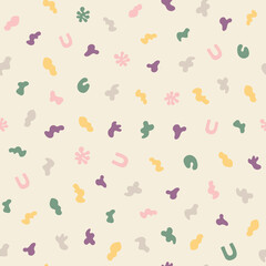 Abstract seamless pattern. Simple organic shape. Colorful surface design