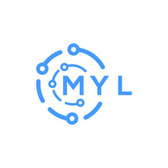 MYL technology letter logo design on white  background. MYL creative initials technology letter logo concept. MYL technology letter design.
