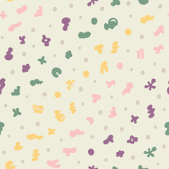 Abstract seamless pattern. Simple organic shape. Colorful surface design