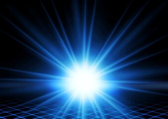 Fototapeta premium 抽象的な青い光線の3dイラスト