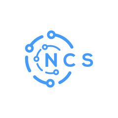 NCS technology letter logo design on white  background. NCS creative initials technology letter logo concept. NCS technology letter design.
