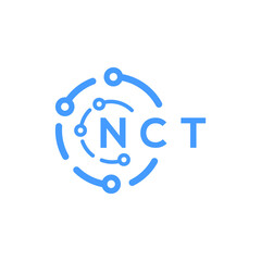 NCT technology letter logo design on white  background. NCT creative initials technology letter logo concept. NCT technology letter design.
