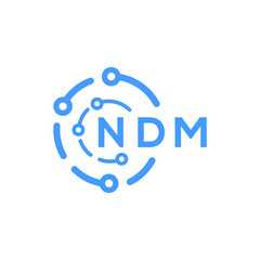 NDM technology letter logo design on white  background. NDM creative initials technology letter logo concept. NDM technology letter design.
