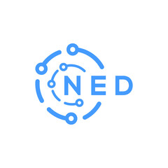 NED technology letter logo design on white  background. NED creative initials technology letter logo concept. NED technology letter design.
