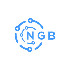 NGB technology letter logo design on white  background. NGB creative initials technology letter logo concept. NGB technology letter design.
