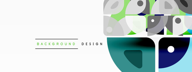 Lines, squares, circles and triangles. Geometric abstract background for wallpaper, banner, background, presentation or landing page