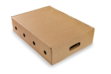 Empty caring box over white background. Isolated