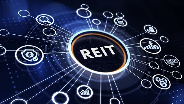 REIT Real estate investment fund ETF Financial stock market. Business, technology, internet and networking concept