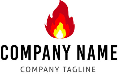 Fire flame icon logo design