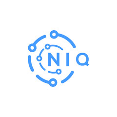 Fototapeta premium NIQ technology letter logo design on white background. NIQ creative initials technology letter logo concept. NIQ technology letter design. 