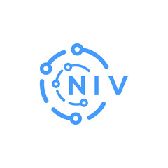 NIV technology letter logo design on white  background. NIV creative initials technology letter logo concept. NIV technology letter design.
