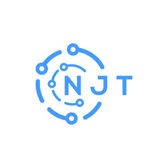 NJT technology letter logo design on white  background. NJT creative initials technology letter logo concept. NJT technology letter design.

