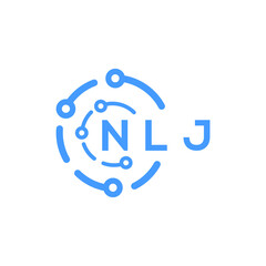 NLJ technology letter logo design on white   background. NLJ creative initials technology letter logo concept. NLJ technology letter design.
