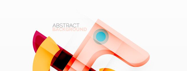 Minimalist geometric abstract background. Lines, circles with shadow effects composition wallpaper design