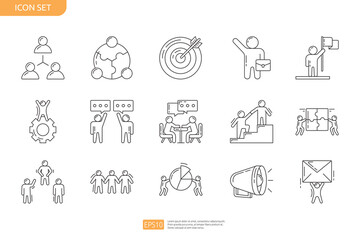 teamwork icon set. Contains such conference meeting, team leader, work discussion, people group