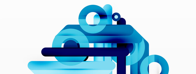 Lines geometric background. Stripes and rings composition business template for wallpaper, banner, background or landing