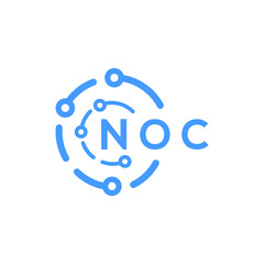 NOC technology letter logo design on white  background. NOC creative initials technology letter logo concept. NOC technology letter design.
