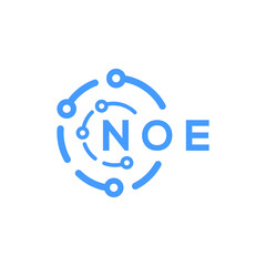 NOE technology letter logo design on white  background. NOE creative initials technology letter logo concept. NOE technology letter design.
