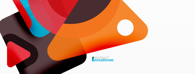 Line, triangle, square and circle primitive composition. Vector geometric minimal abstract background for wallpaper, banner, background, landing page