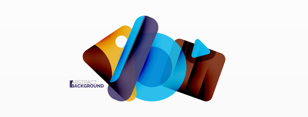 Primitive geometric shapes - line, triangle, square and circle composition. Vector geometric minimal abstract background for wallpaper, banner, background, landing page