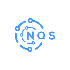 NQS technology letter logo design on white  background. NQS creative initials technology letter logo concept. NQS technology letter design.
