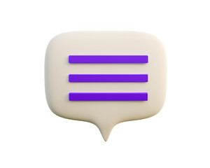 3d message bubble. Social media chat, message, dialogue icon concept. Realistic 3d high quality render