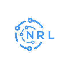 NRL technology letter logo design on white  background. NRL creative initials technology letter logo concept. NRL technology letter design.
