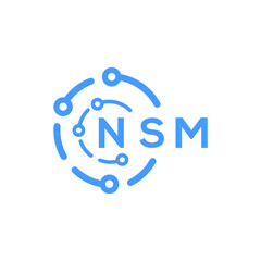 NSM technology letter logo design on white  background. NSM creative initials technology letter logo concept. NSM technology letter design.