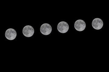 Fixed point observation of full moon at dark night