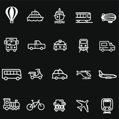 Set of transportation icons for web design. Web element graphic