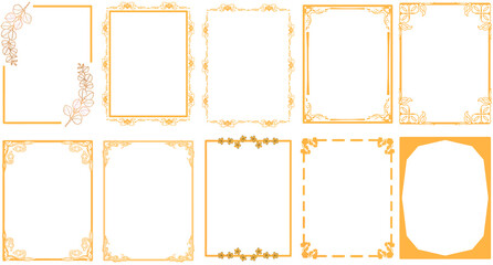 illustration of a set of golden frames. Suitable for element and background